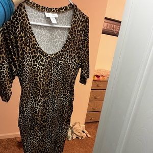 Motherhood Maternity leopard maternity dress